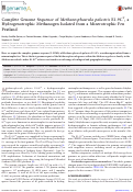 Cover page: Complete Genome Sequence of Methanosphaerula palustris E1-9CT, a Hydrogenotrophic Methanogen Isolated from a Minerotrophic Fen Peatland