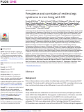 Cover page: Prevalence and correlates of restless legs syndrome in men living with HIV