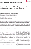 Cover page: Crystal structure of the drug‐resistant S31N influenza M2 proton channel