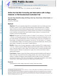 Cover page: Online suicide risk screening and intervention with college students: a pilot randomized controlled trial.