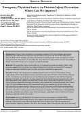 Cover page: Emergency Physician Survey on Firearm Injury Prevention: Where Can We Improve?