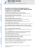 Cover page: Prevention of Lower Urinary Tract Symptoms Research Consortium focus group Study of Habits, Attitudes, Realities, and Experiences of Bladder health