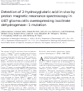 Cover page: Detection of 2-hydroxyglutaric acid in vivo by proton magnetic resonance spectroscopy in U87 glioma cells overexpressing isocitrate dehydrogenase-1 mutation.