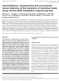 Cover page: CancerDetector: ultrasensitive and non-invasive cancer detection at the resolution of individual reads using cell-free DNA methylation sequencing data