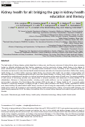 Cover page: Kidney health for all: bridging the gap in kidney health education and literacy.