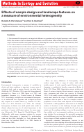 Cover page: Effects of sample design and landscape features on a measure of environmental heterogeneity