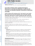 Cover page: Association of primary tumor laterality with surgical outcomes for colorectal liver metastases: results from the Colorectal Liver Operative Metastasis International Collaborative (COLOMIC).