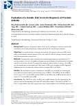 Cover page: Evaluation of a Genetic Risk Score for Diagnosis of Psoriatic Arthritis