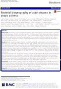 Cover page: Bacterial biogeography of adult airways in atopic asthma
