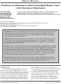 Cover page: Predictors of Admission in Adult Unscheduled Return Visits to the Emergency Department