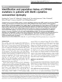 Cover page: Identification and population history of CYP4V2 mutations in patients with Bietti crystalline corneoretinal dystrophy