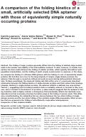 Cover page: A comparison of the folding kinetics of a small, artificially selected DNA aptamer with those of equivalently simple naturally occurring proteins