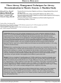 Cover page: Three Airway Management Techniques for Airway Decontamination in Massive Emesis: A Manikin Study