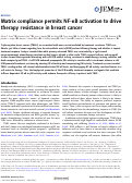 Cover page: Matrix compliance permits NF-κB activation to drive therapy resistance in breast cancer