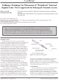 Cover page: Seldinger Technique for Placement of “Peripheral” Internal Jugular Line: Novel Approach for Emergent Vascular Access