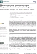 Cover page: Current Pharmacological Intervention and Medical Management for Diabetic Kidney Transplant Recipients.