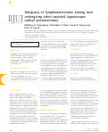 Cover page: Adequacy of lymphadenectomy among men undergoing robot‐assisted laparoscopic radical prostatectomy