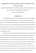 Cover page of Regulating Private Pharmaceutical Companies: Navigating the Complexities of Drug Pricing and Accessibility