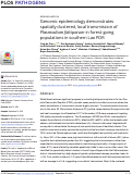 Cover page: Genomic epidemiology demonstrates spatially clustered, local transmission of Plasmodium falciparum in forest-going populations in southern Lao PDR.