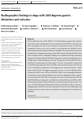 Cover page: Radiographic findings in dogs with 360 degrees gastric dilatation and volvulus.