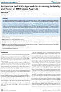 Cover page: An Iterative Jackknife Approach for Assessing Reliability and Power of fMRI Group Analyses