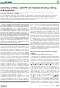 Cover page: Chemistry of Class 1 CRISPR-Cas effectors: Binding, editing, and regulation