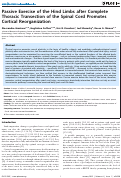 Cover page: Passive Exercise of the Hind Limbs after Complete Thoracic Transection of the Spinal Cord Promotes Cortical Reorganization