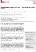 Cover page: Targeting the Conserved Stem Loop 2 Motif in the SARS-CoV-2 Genome