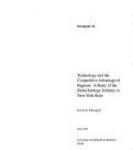 Cover page: Technology and the Competitive Advantage of Regions: A Study of the Biotechnology Industry in the New York State