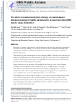 Cover page: The effect of obstructed action efficacy on reward-based decision-making in healthy adolescents: a novel functional MRI task to assay frustration