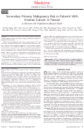 Cover page: Secondary Primary Malignancy Risk in Patients With Ovarian Cancer in Taiwan