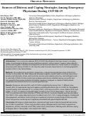 Cover page: Sources of Distress and Coping Strategies Among Emergency Physicians During COVID-19