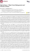 Cover page: Special Issue: “Plant Virus Pathogenesis and Disease Control”