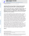 Cover page: Optimizing Pharmacology Studies in Pregnant and Lactating Women Using Lessons From HIV: A Consensus Statement