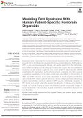 Cover page: Modeling Rett Syndrome With Human Patient-Specific Forebrain Organoids