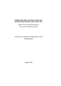 Cover page: Walking, Bicycling, and Urban Landscapes: Evidence from the San Francisco Bay Area