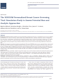 Cover page: The WISDOM Personalized Breast Cancer Screening Trial: Simulation Study to Assess Potential Bias and Analytic Approaches