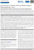 Cover page: Lung Function in Women With and Without Human Immunodeficiency Virus