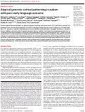 Cover page: Atypical genomic cortical patterning in autism with poor early language outcome