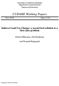 Cover page of Indirect Land Use Change: A second best solution to a first class problem