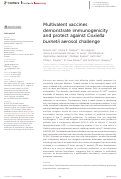 Cover page: Multivalent vaccines demonstrate immunogenicity and protect against Coxiella burnetii aerosol challenge.