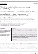 Cover page: There is no routine head and neck exam during the COVID‐19 pandemic