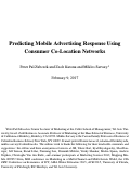 Cover page: Predicting Mobile Advertising Response Using Consumer Colocation Networks