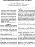 Cover page: Observing child-led exploration improves parents’ causal inferences