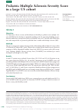 Cover page: Pediatric Multiple Sclerosis Severity Score in a large US cohort.