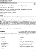 Cover page: Alcohol is not associated with increased mortality in adolescent traumatic brain injury patients