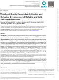 Cover page: Thirdhand Smoke Knowledge, Attitudes, and Behavior: Development of Reliable and Valid Self-report Measures