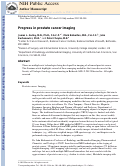 Cover page: Progress in prostate cancer imaging