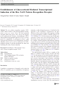 Cover page: Establishment of Glucocorticoid-Mediated TranscriptionalInduction of the Rice XA21 Pattern Recognition Receptor