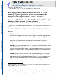 Cover page: Training Opioid Addiction Treatment Providers to Adopt Contingency Management: A Prospective Pilot Trial of A Comprehensive Implementation Science Approach